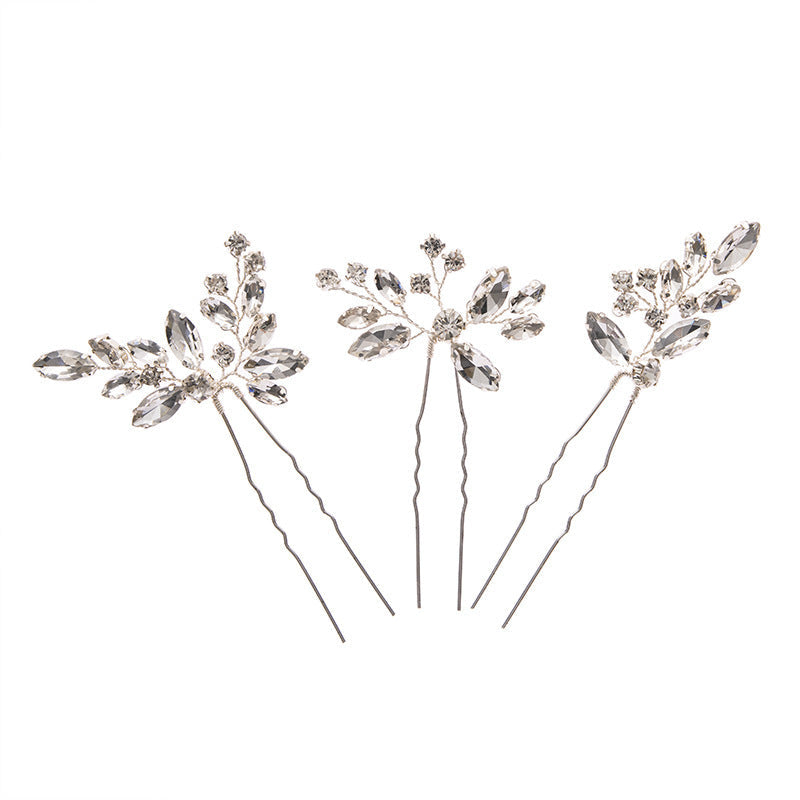 Crystal Hair Pins Set Irregular Design Metal Hair Accessories