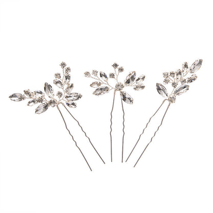 Crystal Hair Pins Set Irregular Design Metal Hair Accessories