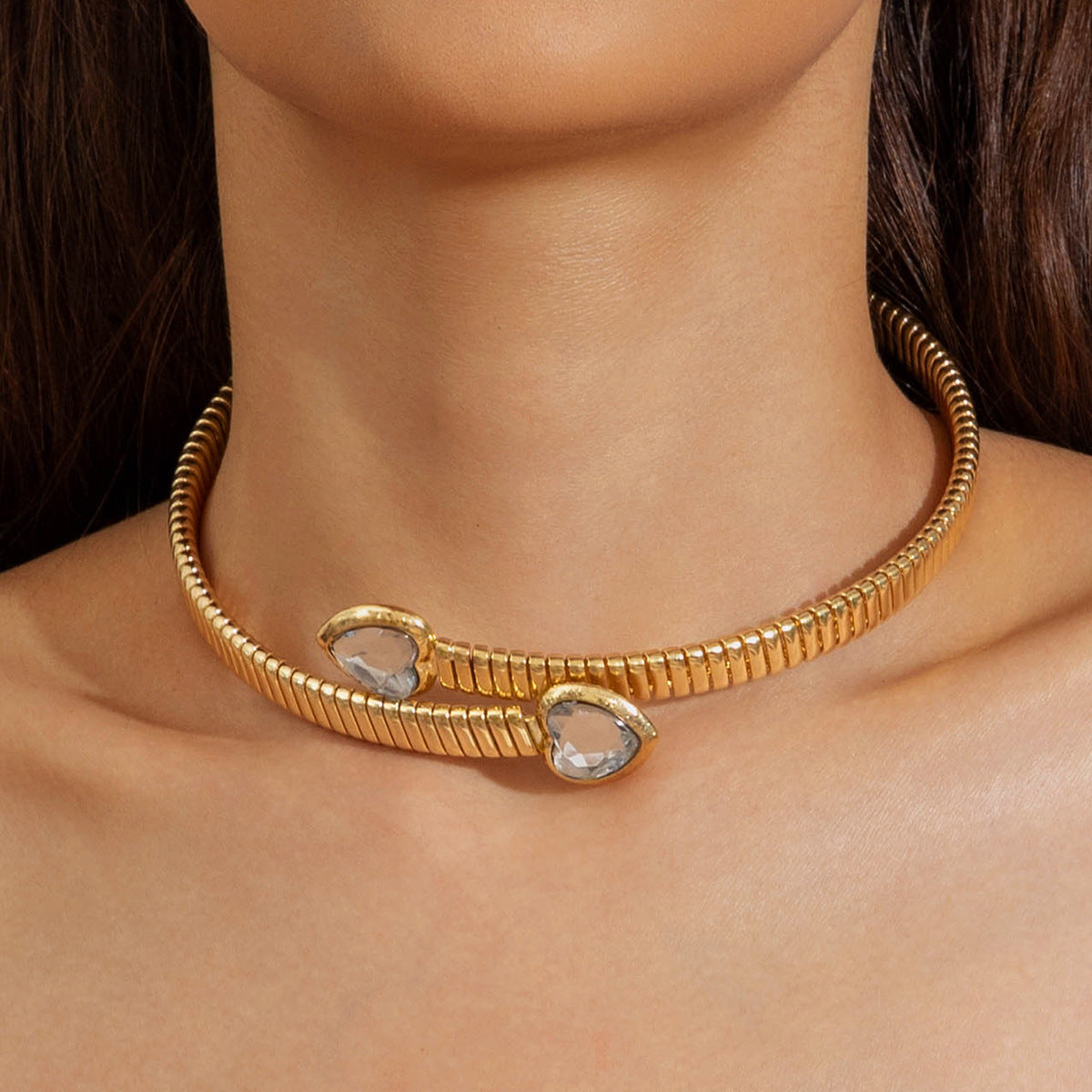 Trendy Geometric Metal Choker Necklace