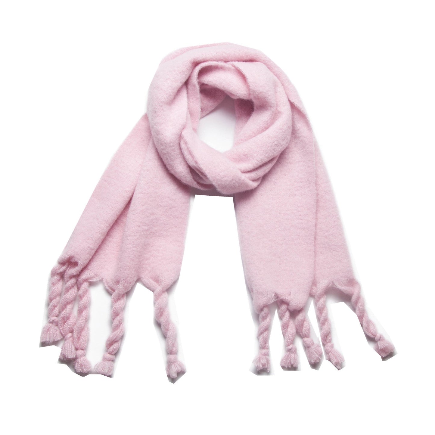 Simple Solid Color Tassel Scarves