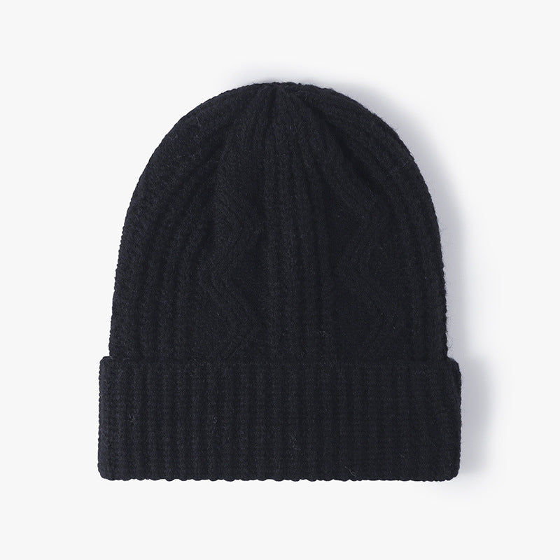 Winter Thick Wool Thermal Cable Knit Beanie