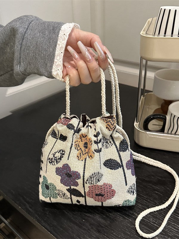 Ethnic Style Bucket Bag Casual Canvas Tote