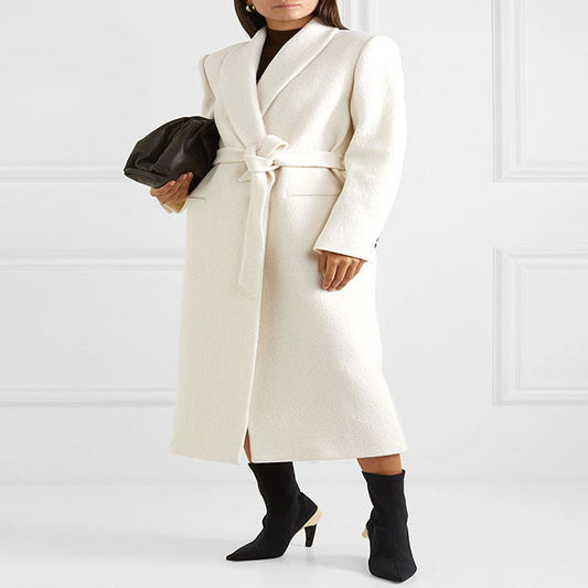 Long Double-Breasted Wool Coat