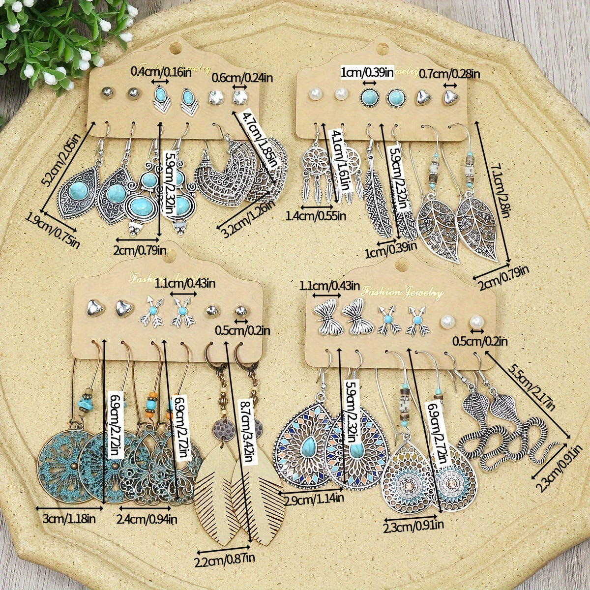 Exaggerated Creative Snake and Butterfly Earrings Set