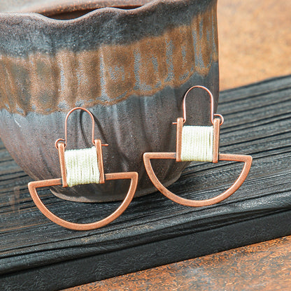 Retro Geometric Tassel Earrings Vintage Style for Women