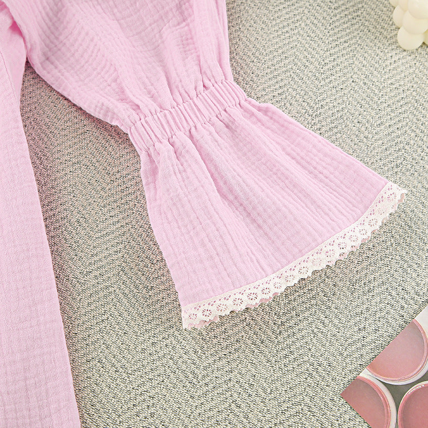 Flounce Solid Color Homewear Sets