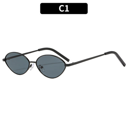 Trendy Oval Metal Sunglasses for Outdoor Activities