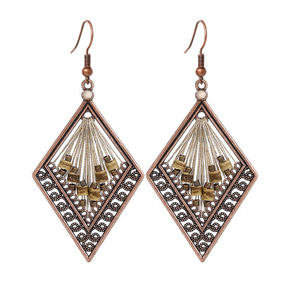 Retro Bohemian Geometric Tassel Earrings Set