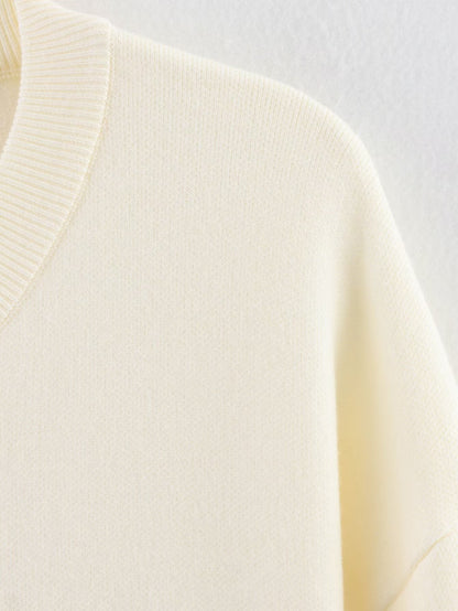 2-Piece Outfits Knit Crop Sweater Mini Skirt Set