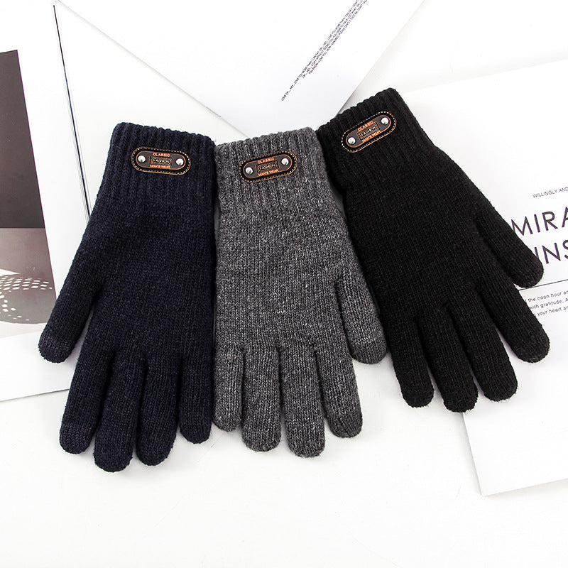 Men's Knit Touchscreen Gloves Stylish Warm Winter Cycling