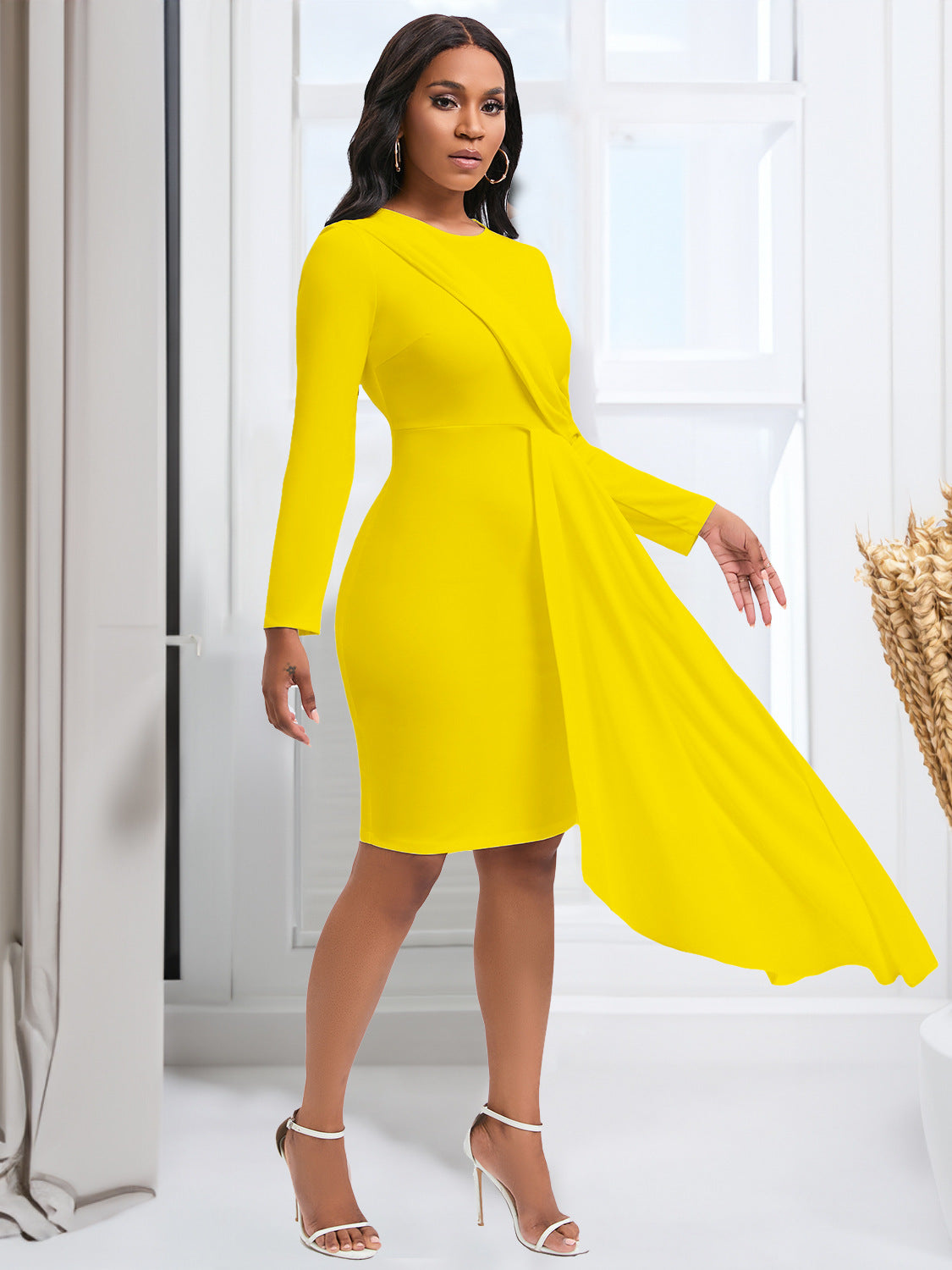Elegant Ol Style Pencil Dress With Long Sleeves