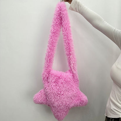 Furry Large Capacity Star-shaped Shoulder Bag