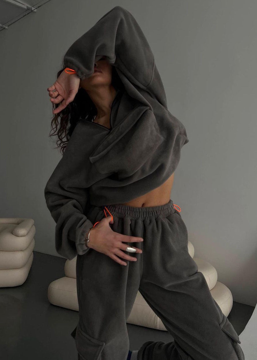 Fleece Cargo Set With Adjustable Drawstrings