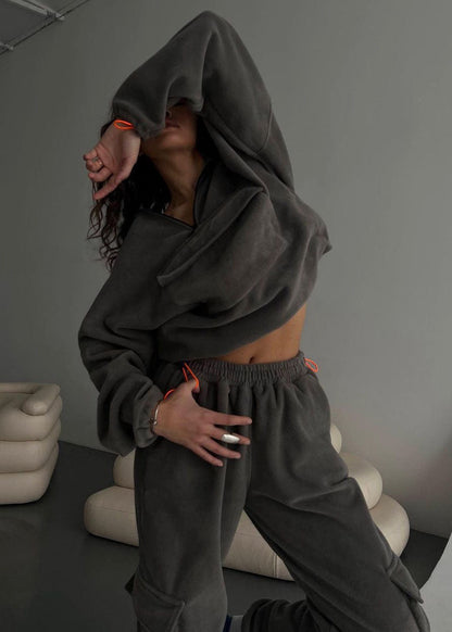 Fleece Cargo Set With Adjustable Drawstrings