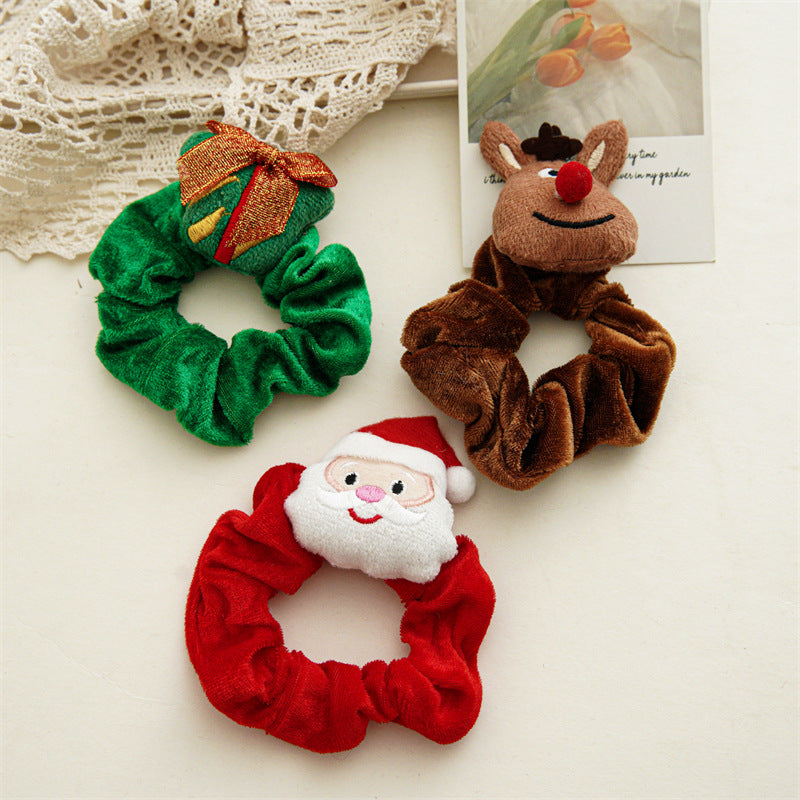 Cute Christmas Theme Plush Soft Hair Tie