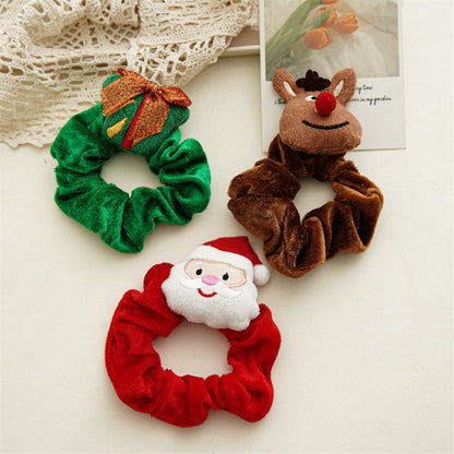 Cute Christmas Theme Plush Soft Hair Tie