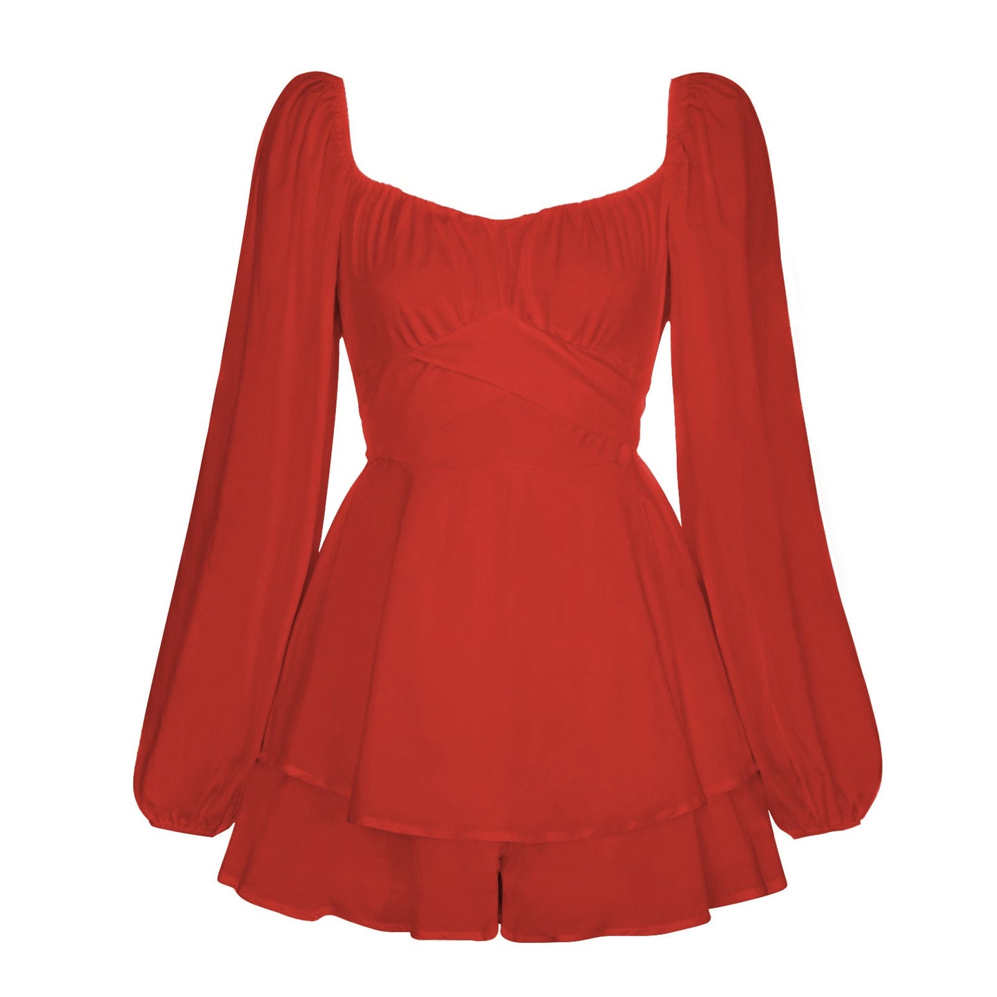 Trendy Women's Jumpsuit With Ruffle Shorts