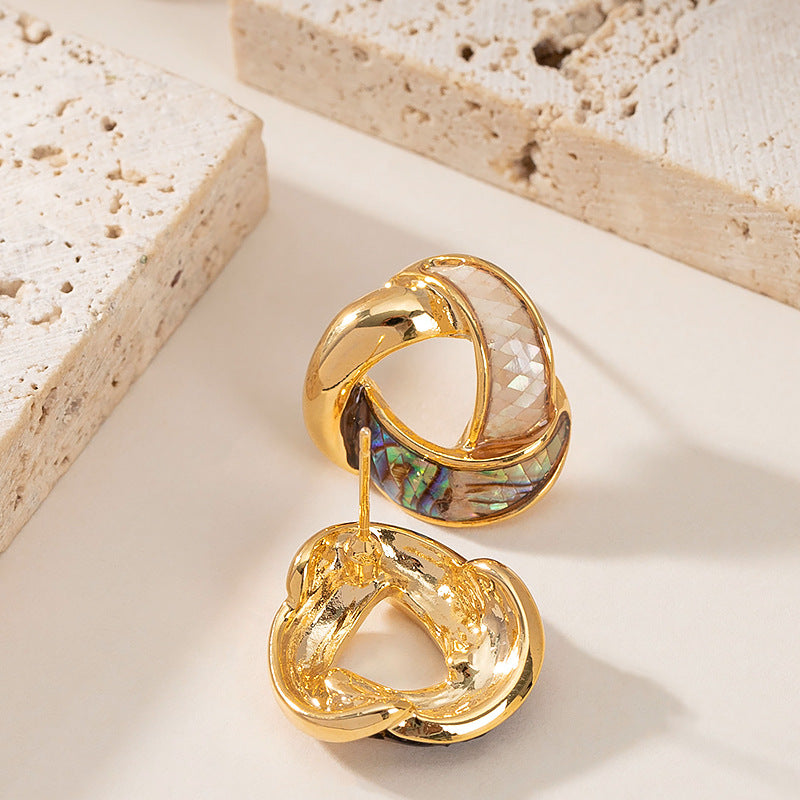 Elegant Geometric Abalone Shell Earrings For Women