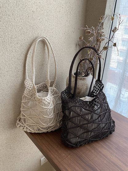 Handmade Cotton Rope Tote Bag Stylish Woven Design