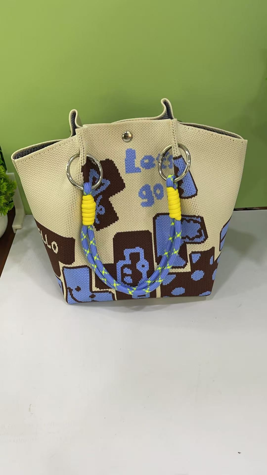 Cute Reindeer Portable Christmas Woven Gift Bag