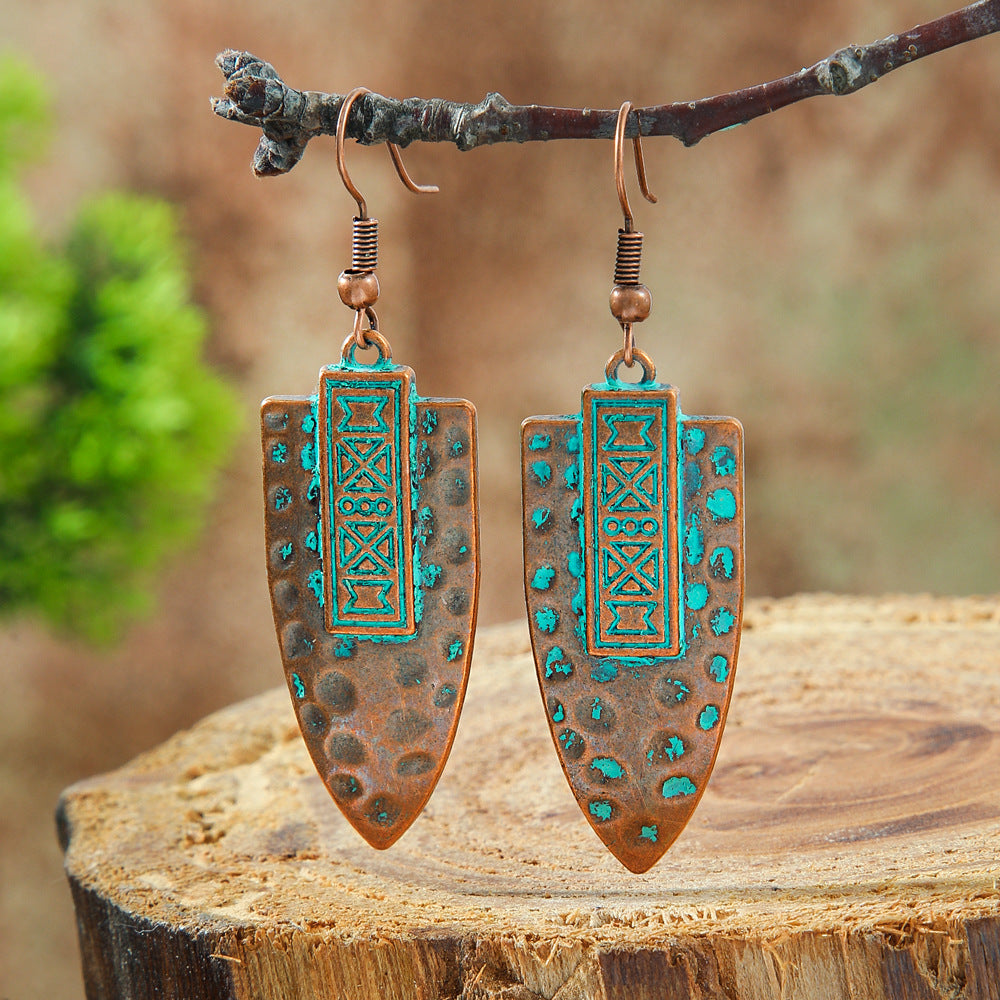 Bohemian Leaf Drop Earrings Vintage Alloy Jewelry