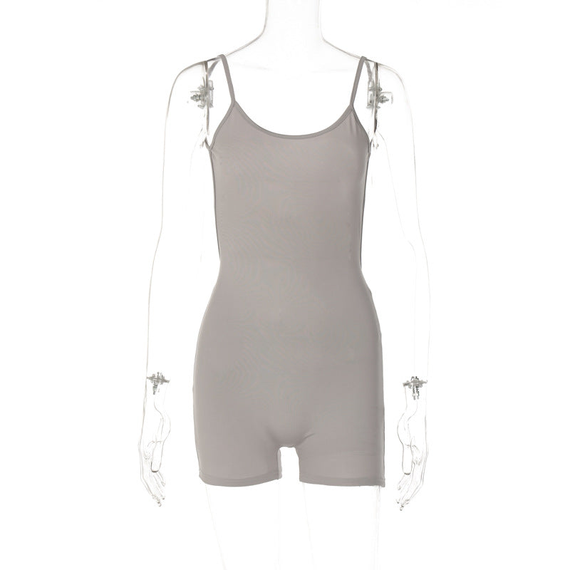 Backless Ruched Jumpsuit Sexy Slim Fit