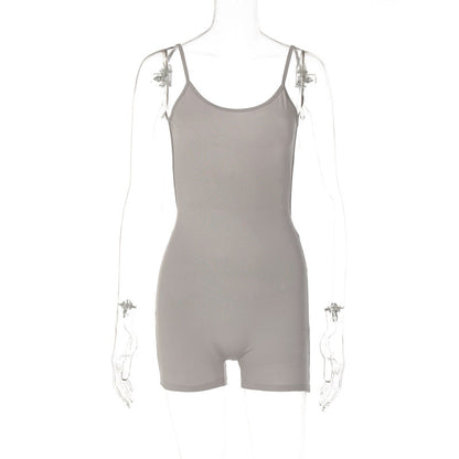 Backless Ruched Jumpsuit Sexy Slim Fit