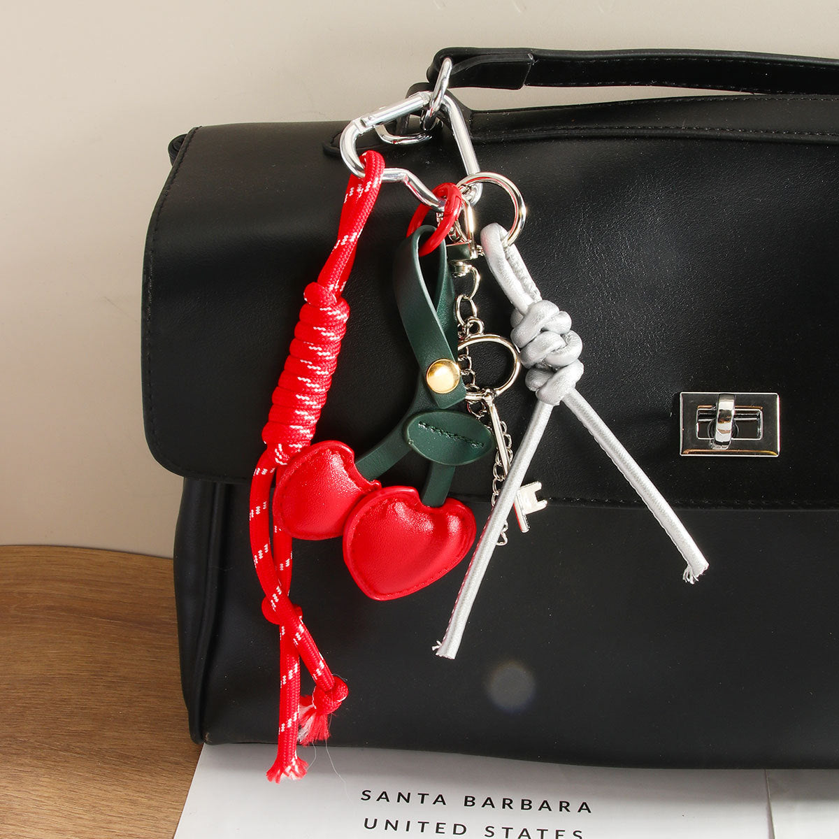 Cute Cherry Rope Keychain Bag Charms