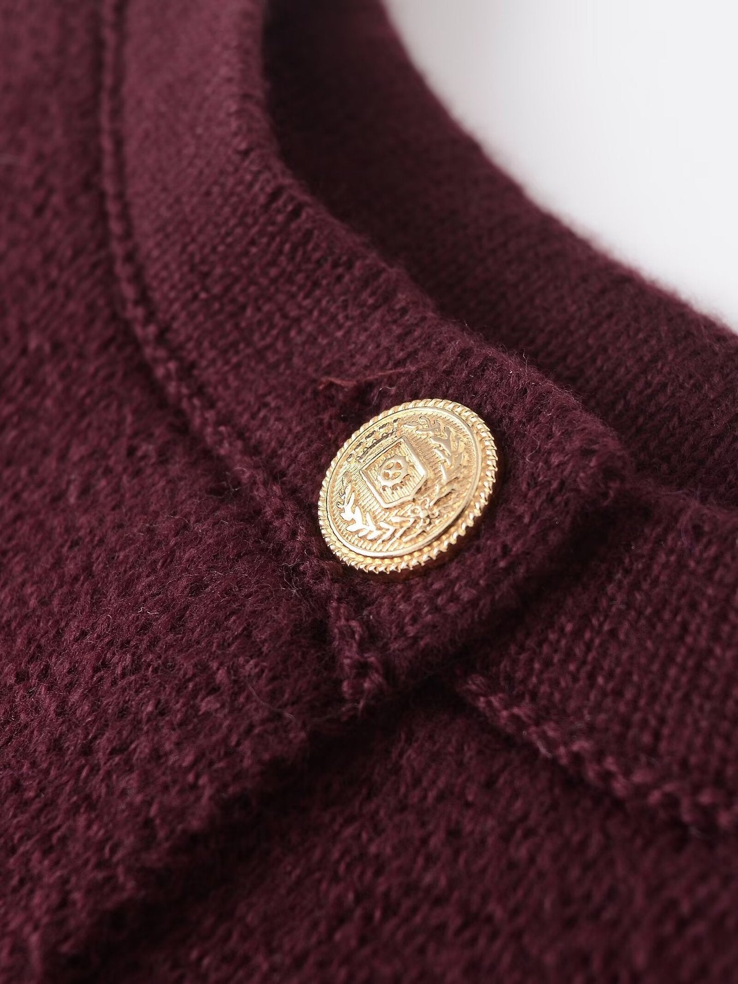 Fall Solid Color Crew Neck Knit Cardigan