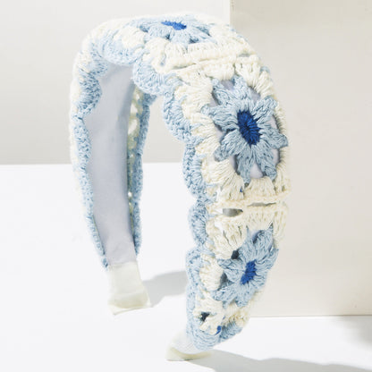 Korean Style Knitted Flower Headband Handmade Bohemian Hair Accessory