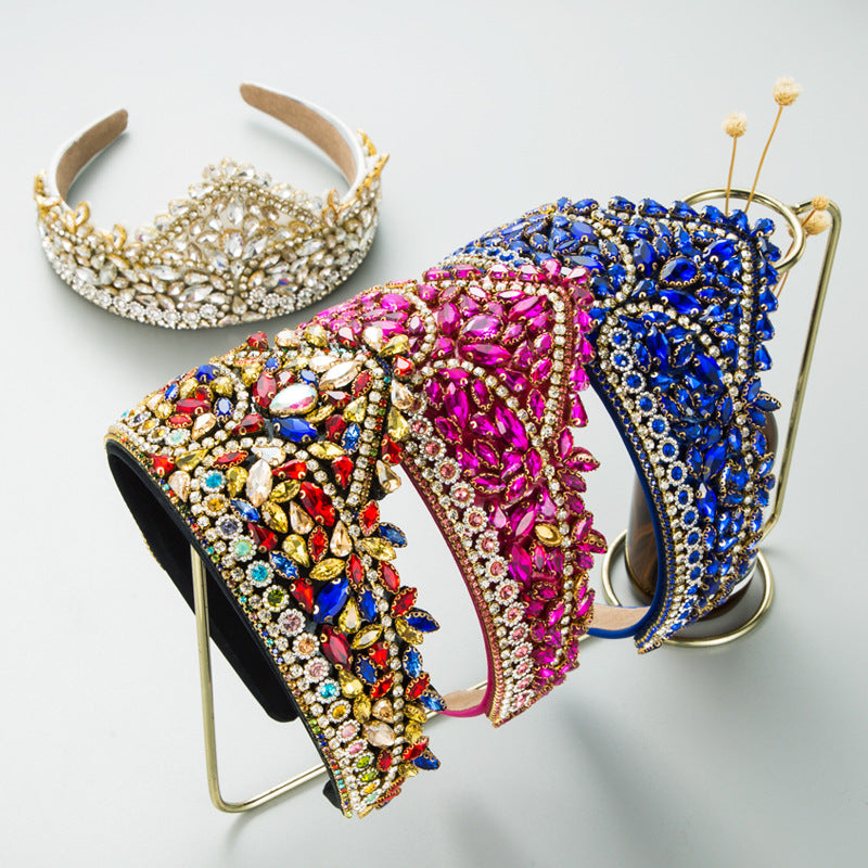 Exaggerated Crown Headband Baroque Style Fashion Hair Accessory