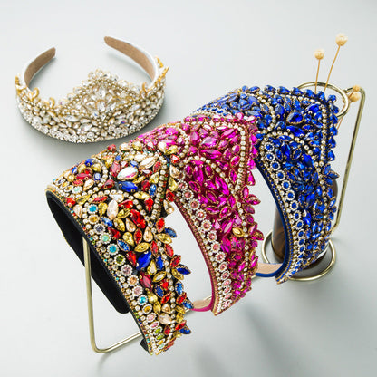 Exaggerated Crown Headband Baroque Style Fashion Hair Accessory