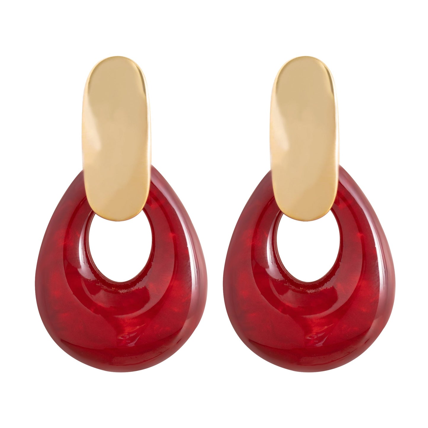 Retro Geometric Resin Drop Earrings Stylish Statement Earrings For Women