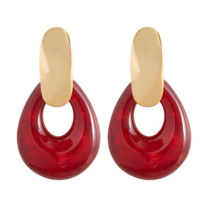 Retro Geometric Resin Drop Earrings Stylish Statement Earrings For Women