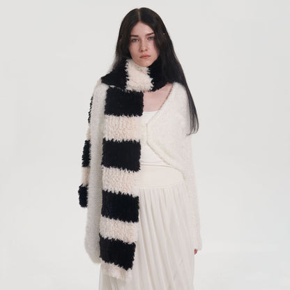 2+ Soft Cute Contrast Color Knit Scarves