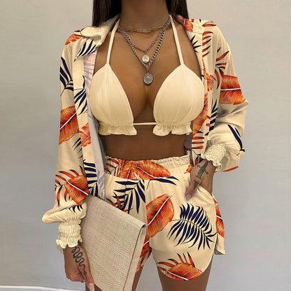 Women's Stylish Floral Print Tank Top and Shorts Set