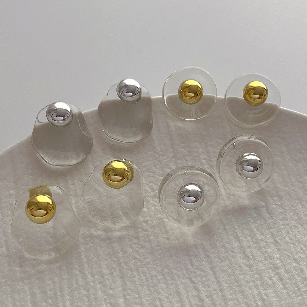 Simple Irregular Transparent Resin Earrings