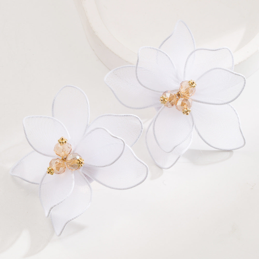 Elegant Floral Fabric Earrings for Vacation Style