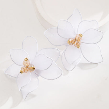 Elegant Floral Fabric Earrings for Vacation Style