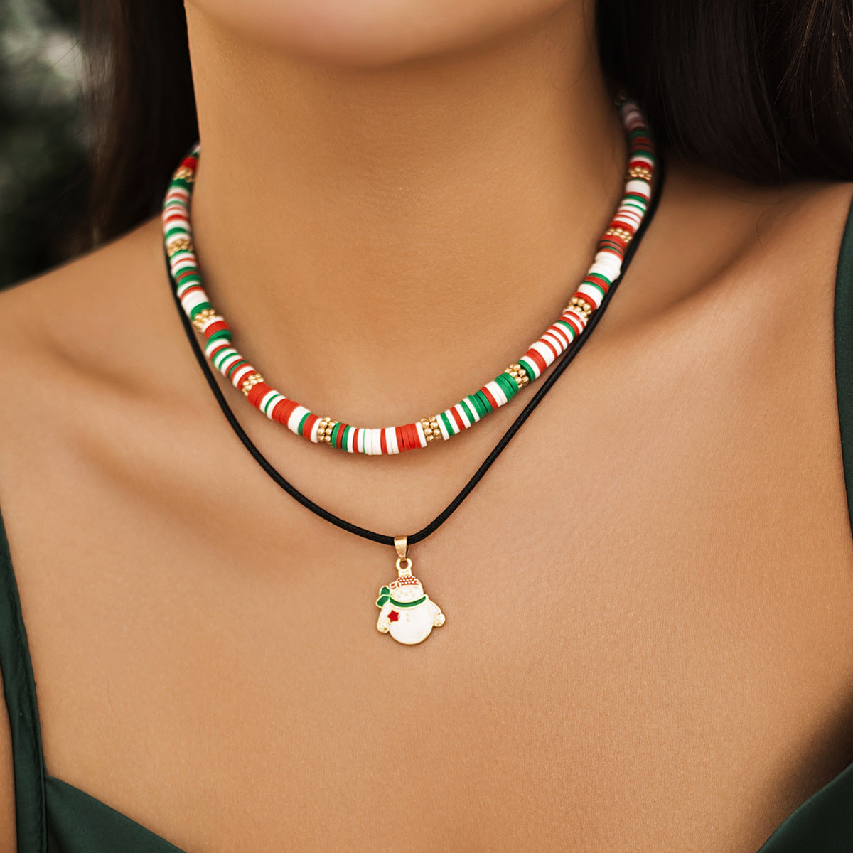Christmas Snowman Choker Necklace for Women