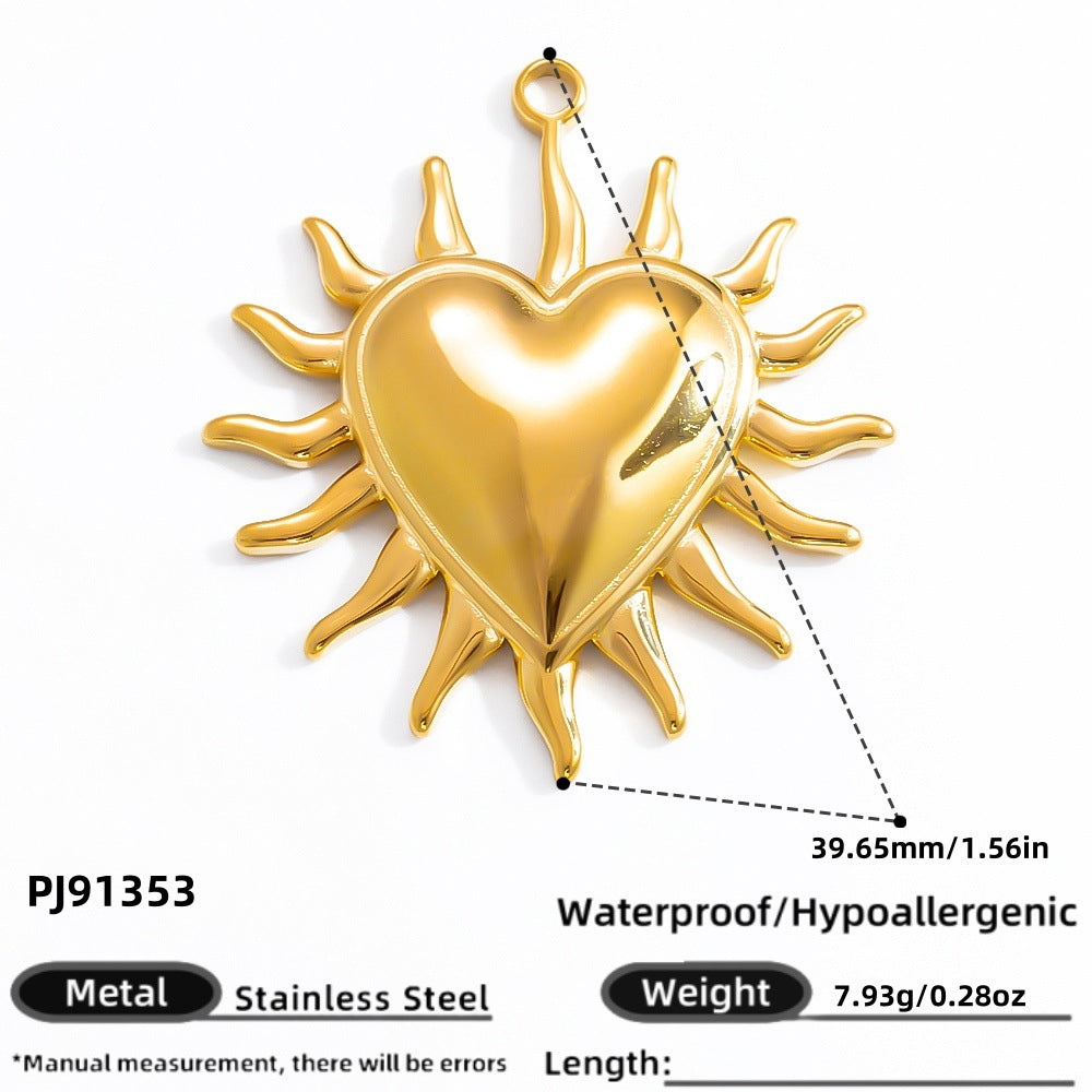 DIY Heart Butterfly Pendant Stainless Steel Jewelry Accessories
