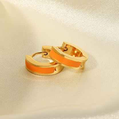 Colorful Simple Circle Hoop Earrings
