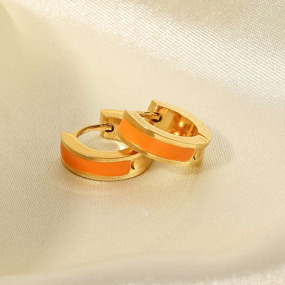 Colorful Simple Circle Hoop Earrings