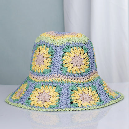 Bohemian Style Papyrus Big Eaves Sunshade Fisherman Hat Travel Sunscreen Sun Hat Beach Hat