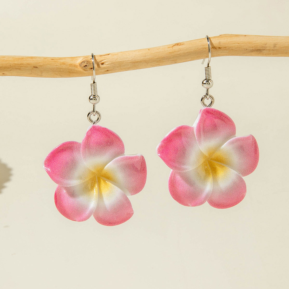 Gradient Flower Earrings Cute Fresh Style Resin Jewelry