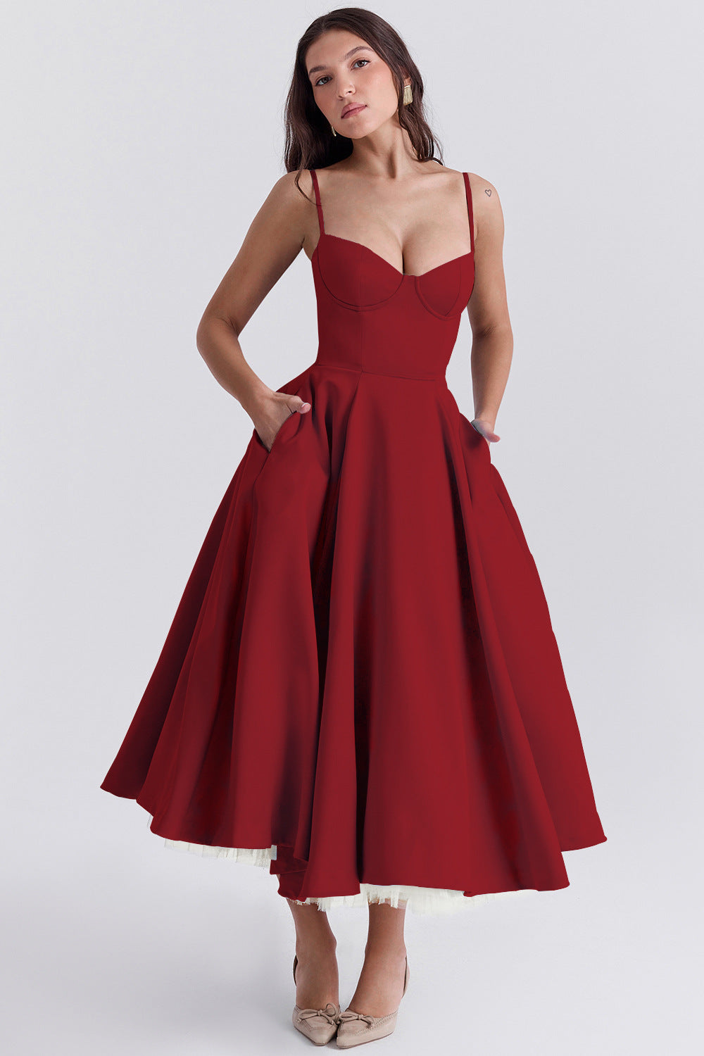 Layered Sweet Spaghetti Puffy Party Dress