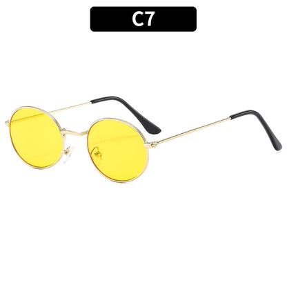 Classic Oval Metal Retro Sunglasses For Men And Women
