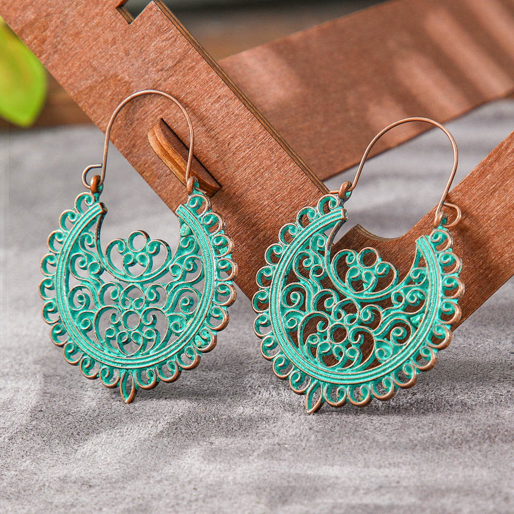 Trendy Geometric Alloy Earrings Set Vintage Bohemian Style