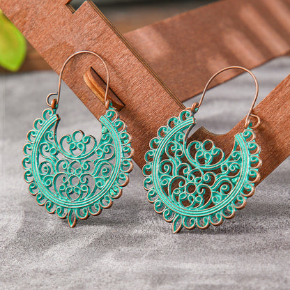 Trendy Geometric Alloy Earrings Set Vintage Bohemian Style