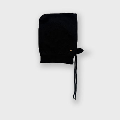 Knitted Wool Beanie with Drawstring for Women